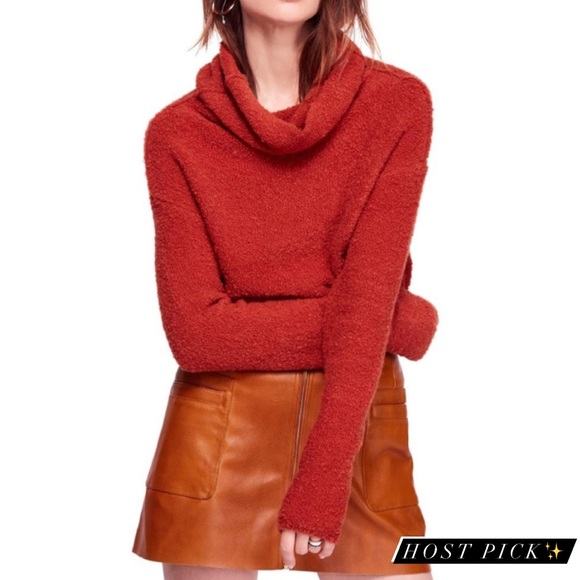 Free People Sweaters - SOLD- HP✨NWT Free People Terracotta Cowl Sweater